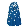 thumbnail image 3 of WTOBBY Women's Floral Print Flowy Flared Maxi Skirt with Ruffle Hem, A-Line Elastic Waist Elegant Tiered Layered Bohemian Long Skirt for Casual Summer Outfits and Beach Parties,Blue L, 3 of 4