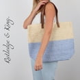 thumbnail image 2 of Rutledge & King Women's Straw Beach Tote Bag, Seafoam, 2 of 5