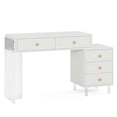thumbnail image 6 of Yardi Yarda 5-Drawer Computer Desk with Transparent Acrylic Base and Legs, Desk for Indoor, White, 6 of 6