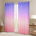 thumbnail image 2 of Castle Fairy Starry Sky Black Out Curtains for Boys Girls,Dreamy Princess Curtains Pack of 2 (42x63 Each),Gradient Pink Purple Bedroom Curtains,Luxury Bedroom Decor, 2 of 6