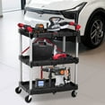 EastVita Portable Folding Service Cart Fold up Rolling Cart 3 Tier