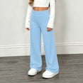 thumbnail image 5 of Hduncf Children's Fold Over Yoga Pants Low Rise Wide Leg Cute Flare Sweatpants Lounge Wear School Clothes Teen Girls Yellow 12-13Years, 5 of 9