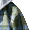 thumbnail image 5 of TOWED22 Men's Hooded Flannel Shirts Jackets Long Sleeve Lightweight Plaid Coat Button up Lattice Tops Outwear with Pockets(Green,M), 5 of 7