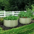 thumbnail image 6 of Olle 17" Tall, 42" Round Raised Beds For Gardening Galvanized Planter Garden Box Vegetable Garden Herb Garden Planter Raised Planter Box,3.5*3.5*1.4ft,Sage Green, 6 of 7