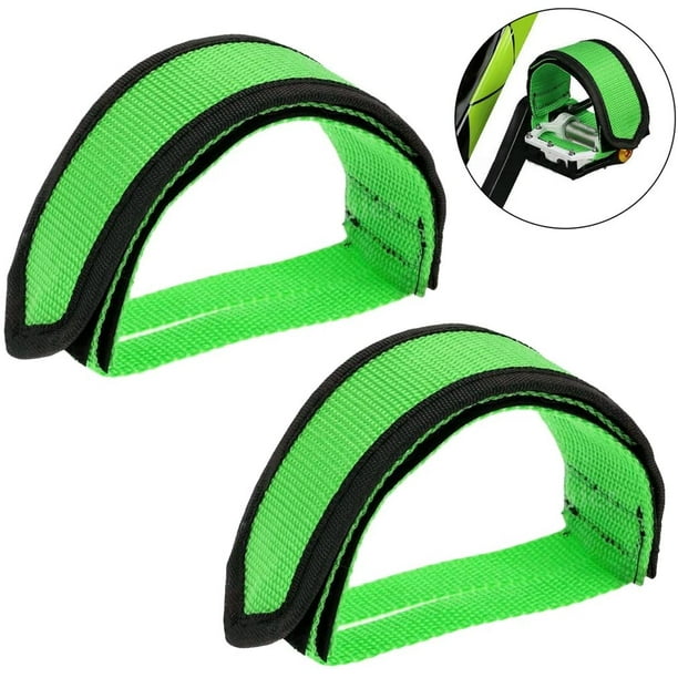 1 par de correas de pedal de bicicleta Correas de clips de dedo del pie para bicicleta de piñón fijo verde