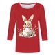 thumbnail image 5 of Xuyuer Ladies' Easter Print Round Neck Three Quarter Sleeve 3/4 Sleeve T-shirt Loose Tops Casual Loose Fit Crewneck T Shirts Tunic Tops, 5 of 5
