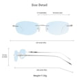 thumbnail image 5 of LifeArt Pure Titanium Frame Glasses/Blue Light Blocking Reading Glasses, Reduce Eyestrain, Stylish for Men and Women(Silver,No Magnification), 5 of 5