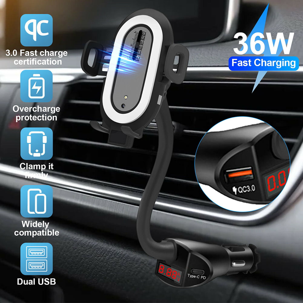 Car Wireless Charging Bracket Cigarette Lighter Holder Dual Usb Intelligent  Induction Phone Universal | Walmart Canada