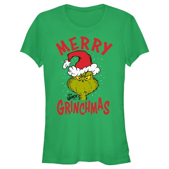 Junior's Dr. Seuss Merry Grinchmas Graphic T-Shirt