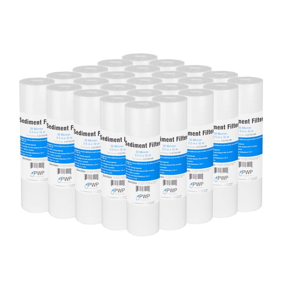 Sediment Melt Blown Water Filters 10x2.5" Standard 50 Micron 25 Pack