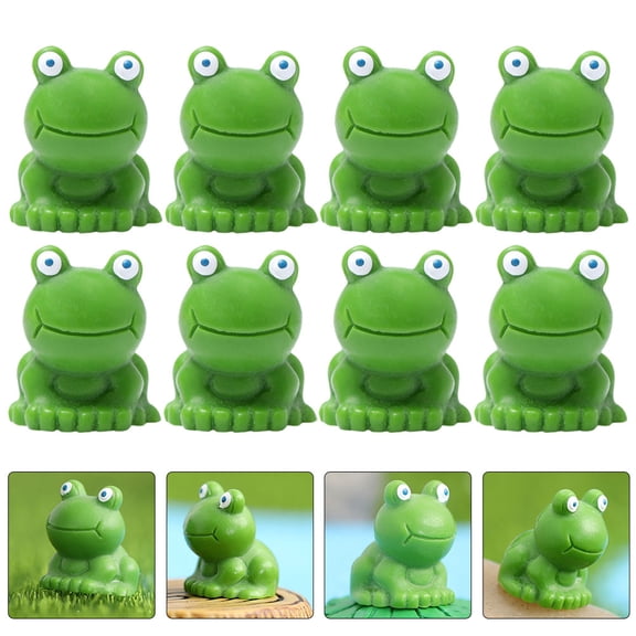 PENIKOKO Set of 10 Cute Frog Figurine Statues for Home Decor, Indoor Decorative Frog Ornaments for Living Room