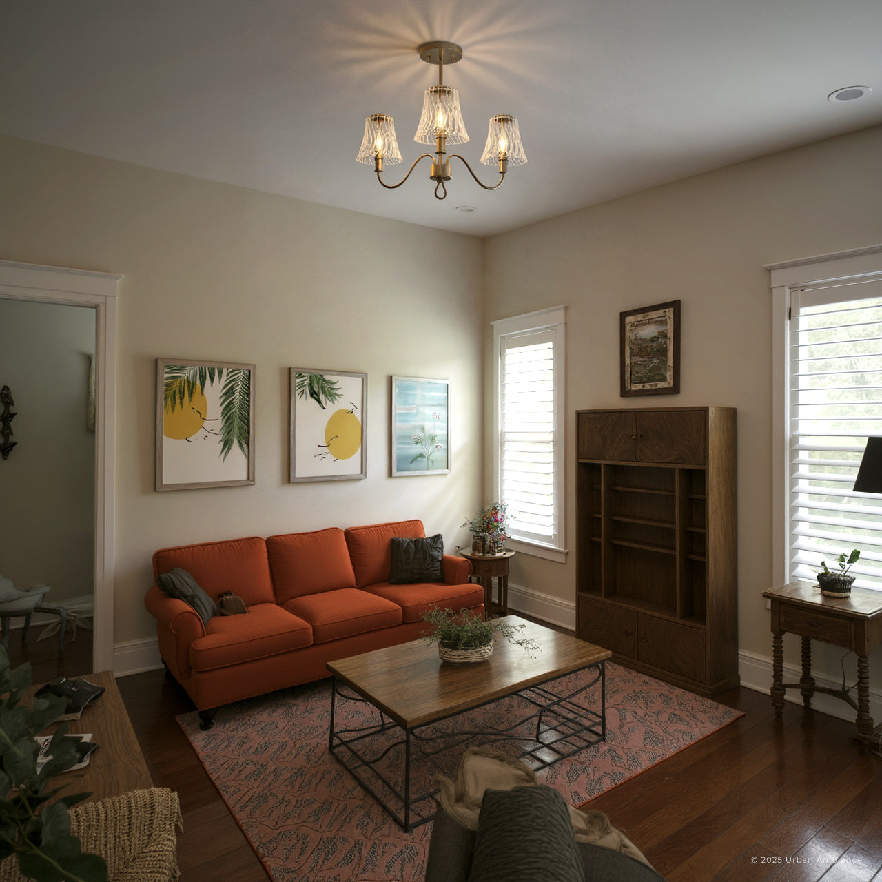 Luxury Traditional Ceiling Light, Brushed Nickel, UQL6230