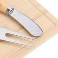 thumbnail image 4 of Riousery 3-Piece Cheese Board Set Exquisite Square Wood Charcuterie Board with 2 Tools for Party Baby Shower Wedding Present (9.5 inches / 24.1 cm), 4 of 9