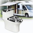 thumbnail image 5 of HELLHERO Cow Print Toilet Lid Cover Set, Dustproof Elastic Fabric Bathroom Seat Covers, 17"x21", 5 of 7