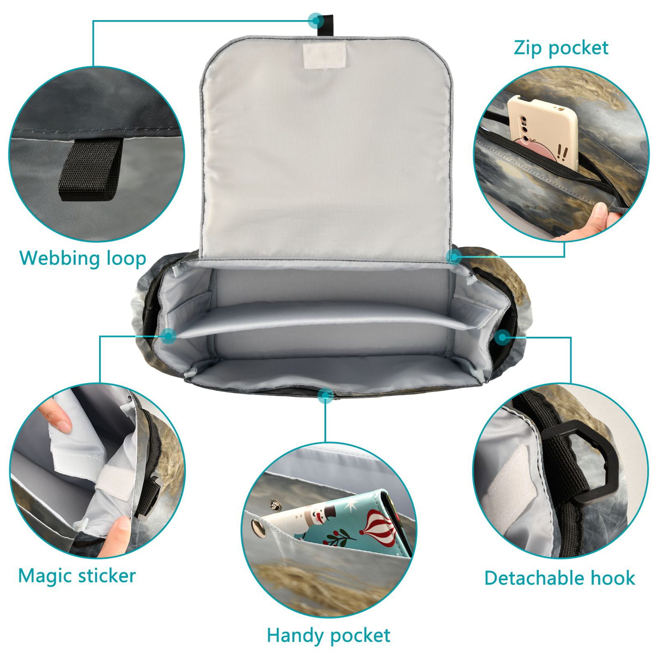 DIXRUYEE Stroller Organizer Moonlit Confrontation Printed