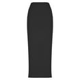 thumbnail image 3 of yillto Women's Maxi Skirts High Waist Slim Ribbed Split Casual Business Skirt Fashion Tight Dress, 3 of 7