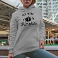 thumbnail image 2 of Hey There Pumpkin, Fall or Autumn Art Merch Gift, Heather Grey Hooded Sweatshirt or Hoodie, XL, 2 of 5