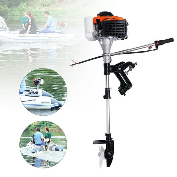 1.6kw Outboard Motor, 4 Stroke Outboard Fishing Boat Motor Engine With Air Cooling for Inflatable Boat Kayak Canoe Sailboat