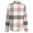 thumbnail image 5 of Tdoqot Women's Shacket Jacket- Plaid Button Down Casual Fall Jackets for Women Pink Size XL, 5 of 5