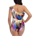 thumbnail image 5 of Picia Rainbow Poodle Urban Street Pattern Women's One Piece Swimsuits,One Shoulder Swimwear Asymmetric ,Ruffle Monokinis Bathing Suits,High Waisted Flattering Bathing Suits-X-Large, 5 of 8