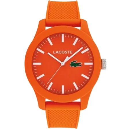 Lacoste Sport 12.12 2011436 Orange Dial Orange Silicone Strap 43mm Men’s Watch