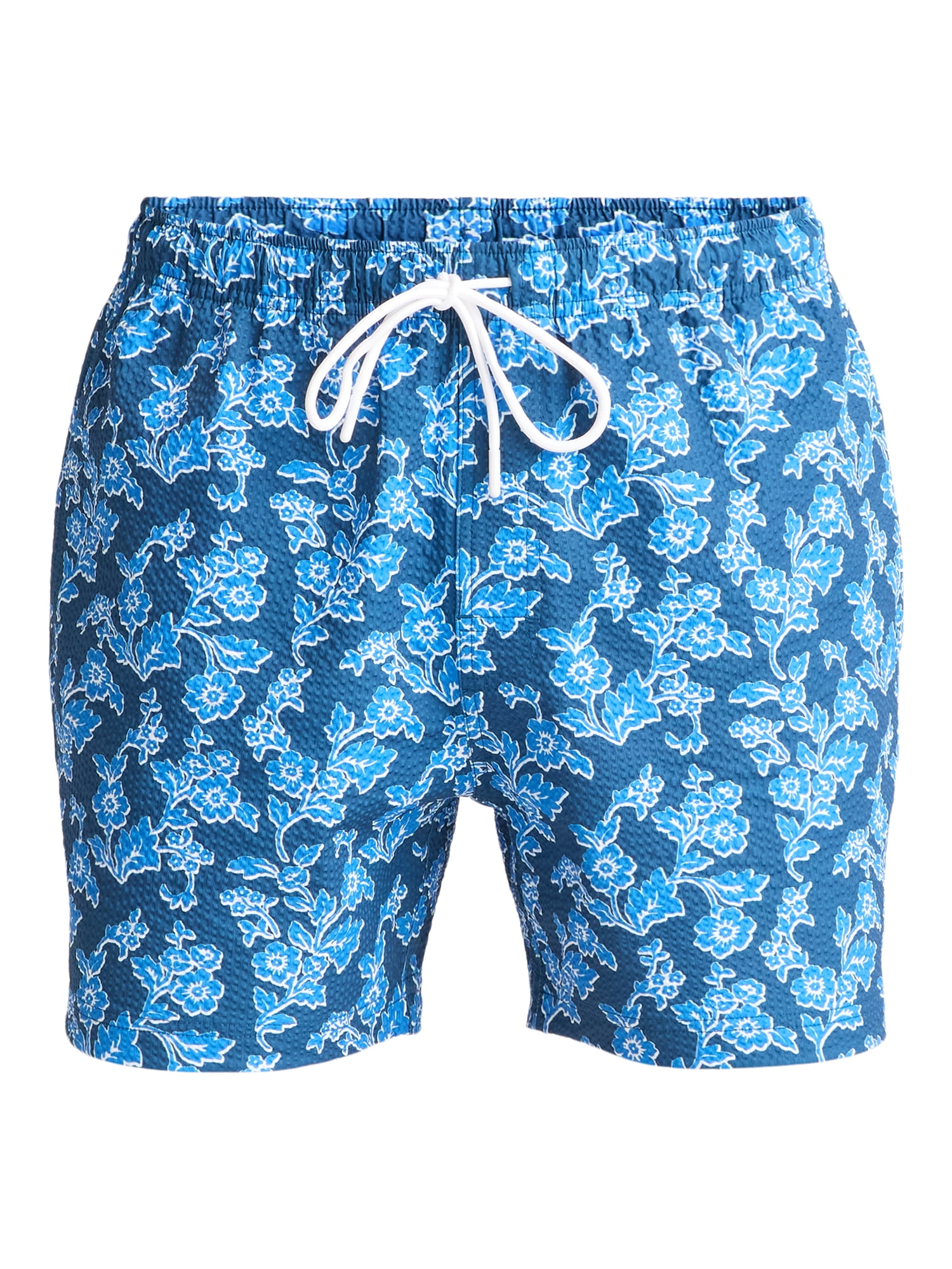 Free Assembly Men's Seersucker Swim Trunks, 5" Inseam, Sizes S-3XL