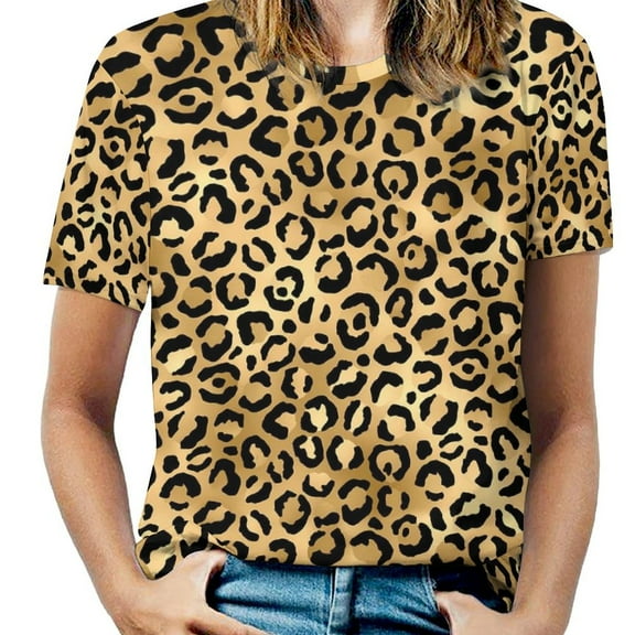 Beach Black And White Leopard T-Shirts Animal Print Casual T Shirt Women Short Sleeve Hip Hop Oversize Tees Graphic Clot