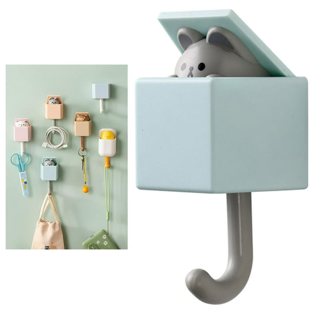 Creative Animals Wall Hook Key Holder, Kids Cute Coat Hooks for Hanging, Shower  Towel Hooks for Bathrooms Wall Mounted, Hat Key Hooks , Blue A-Bule 