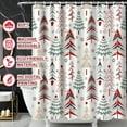 thumbnail image 4 of Christmas Shower Curtain Decorations Winter Xmas Bath Curtains Decor for Home Bathroom with Hooks 54"W x 78"L (Pack of 1), 4 of 5