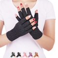 thumbnail image 1 of LAICAIW Arthritis Compression Gloves Relieve Pain from Rheumatoid, RSI,Carpal Tunnel, Hand Gloves Fingerless for Computer Typing and Dailywork, Support for Hands and Joints (L, Black), 1 of 1