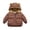 Caramel, variant on Esaierrr Boys Girls Winters Coats with Hooded Fleece Cotton Jacket for Toddler Kids Thickened Fall Winter Tops Zipper Thickened Warm Down Jacket 1-5Y