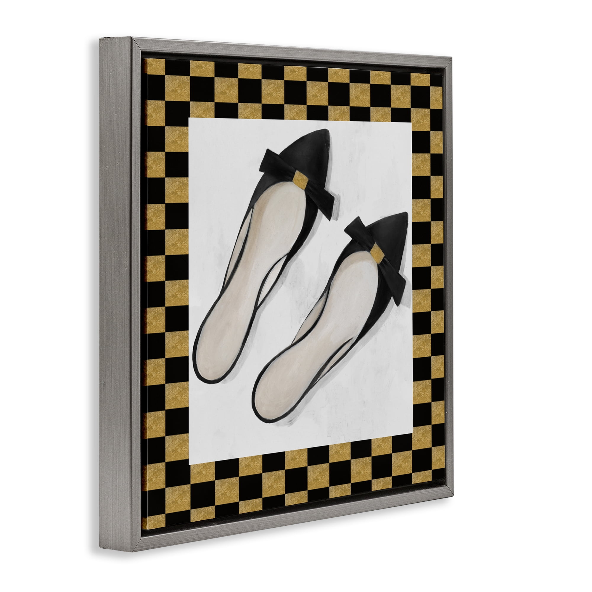 Stupell Industries Sleek Black Sliders Gray Framed Floater Canvas Wall Art, design by Lorenzo Collective
