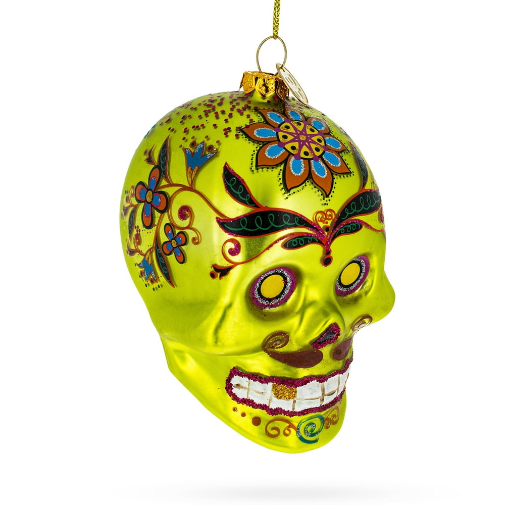 BestPysanky Decorated Skull Glass Christmas Ornament  Walmart.com