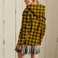 thumbnail image 4 of QQAMB Women's Winter Coat Sherpa Lined Plaid Flannel Jacket Full Zipper Hooded Flannel Shirt Jacket Warm Shacket Yellow L, 4 of 6