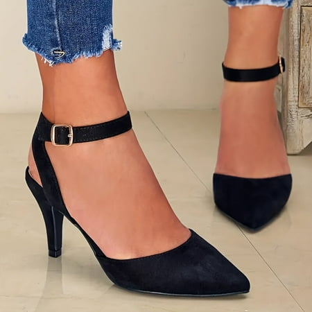 

Women s Rhinestone Decor Square Toe Summer Transparent Ankle Strap Heels Block Heeled Sandals