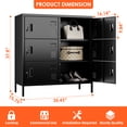 thumbnail image 4 of GangMei Metal Storage Locker, 6-Door Steel Locker for School, Office, Gym, Bedroom, Black, Assembly Required, 4 of 9
