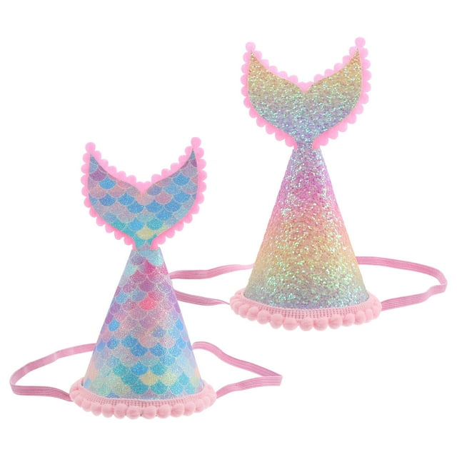 2 piezas de cumpleaños Gat de fiesta Mermaid con forma de sirena