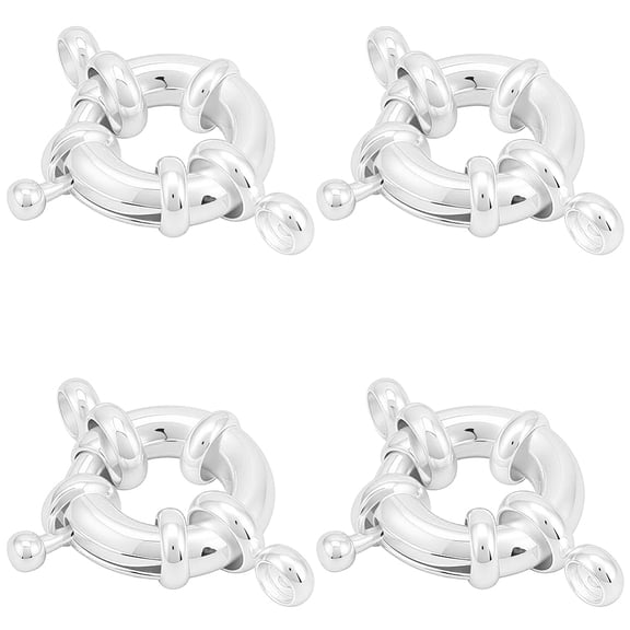 12Pcs Spring Ring Clasps 925 Sterling Silver Plated Brass Round Necklace Connector Clasp and Closure for Bracelet Pendant Jewelry Making Findings