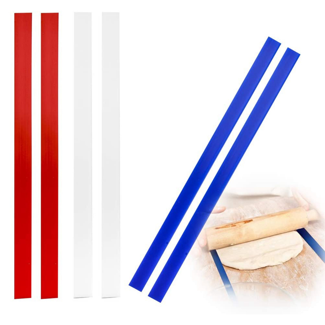 2X Silicone Measuring Dough Thickness Strips 18Inch,Rolling Pin Guides Set,Spacers Sticks for Baking,Pizza,Pastry,3 Size