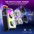 thumbnail image 4 of JYX Bluetooth Speaker, Large Party Speaker with Beat-Driven Light, PA System with Pull Rod & Wheels, Loud Stereo , TWS Pairing, T8, 4 of 10