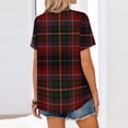 thumbnail image 5 of Dwralegc Women's Clothing V Neck Button Down Shirts Work Business Casual Outfits Dressy Summer Spring Solid Color Short Sleeve Blouses Wine 2XL, 5 of 5