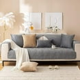 thumbnail image 2 of Namzi Super Soft Velvet Quilted Sofa Couch Covers Non-Slip Sectional Couch Cover Leaf Pattern Plush Sofa Slipcover Furniture Protector for Pets Kids Children Dog Cat (Grey,28"x28"), 2 of 5