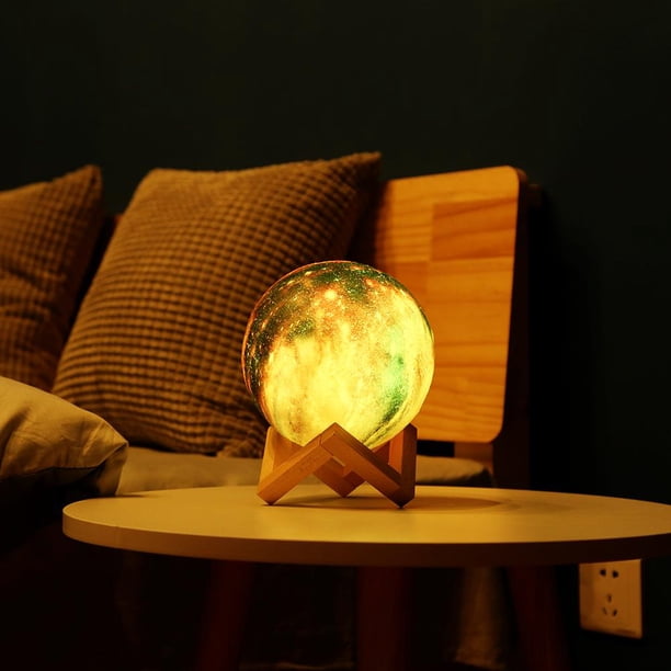 Lámpara 3D Print Star Moon Lamp Colorful 16 Color Change Touch Night Light (8cm) Ndcxsfigh Nuevos Originales