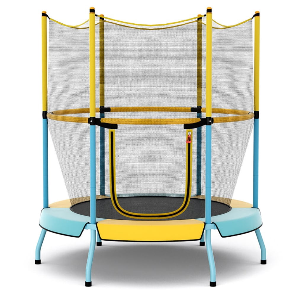 Yardi Yarda 48" Toddler Trampoline with Safety Enclosure Net-Yellow, Bounce Trampoline for Garden, Park