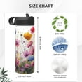 thumbnail image 4 of Sikiie Colorful Wildflower Meadow Print 18OZ Insulated Straw Cup, Portable Leak-proof Sports Water Bottle, Stainless Steel Water Cup Suitable for Home and Outdoor, 4 of 8