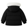thumbnail image 4 of HILEELANG Toddler Baby Kids Winter Puffer Jacket with Detachable Hood and Faux Fur Trim – Warm Windproof Water-Resistant Coat for Boys and Girls 12M–7T, Black, 4 of 9