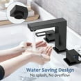 thumbnail image 4 of KINGTACK Matte Black Bathroom Faucet 3 Hole, 8 inch Widespread Bathroom Faucet with Pop Up Drain, 2 Handle Vanity Faucet with Water Supply Hoses, 4 of 11