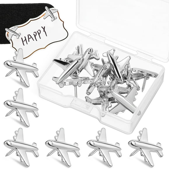 Miangastore 24pcs Airplane Push Pin Metal Map Pin Decorative Push Pin Thumb Tacks Cork Board Push Pin Stick Pin