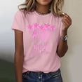thumbnail image 2 of YDLCAFD Womens Under Armour T Shirts Breast Cancer Shirts Women Breast Cancer Awareness T Shirts Cancer Ribbon Short Sleeve Graphic Tee Tops Running Shirts Women Cute Tank Tops for Women, 2 of 4