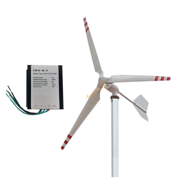 2kw 24v 48v Wind Turbine Generator Horizontal Axis Wind Turbine MPPT Controller Off Grid Inverter Alternative Energy ,Easy to Install